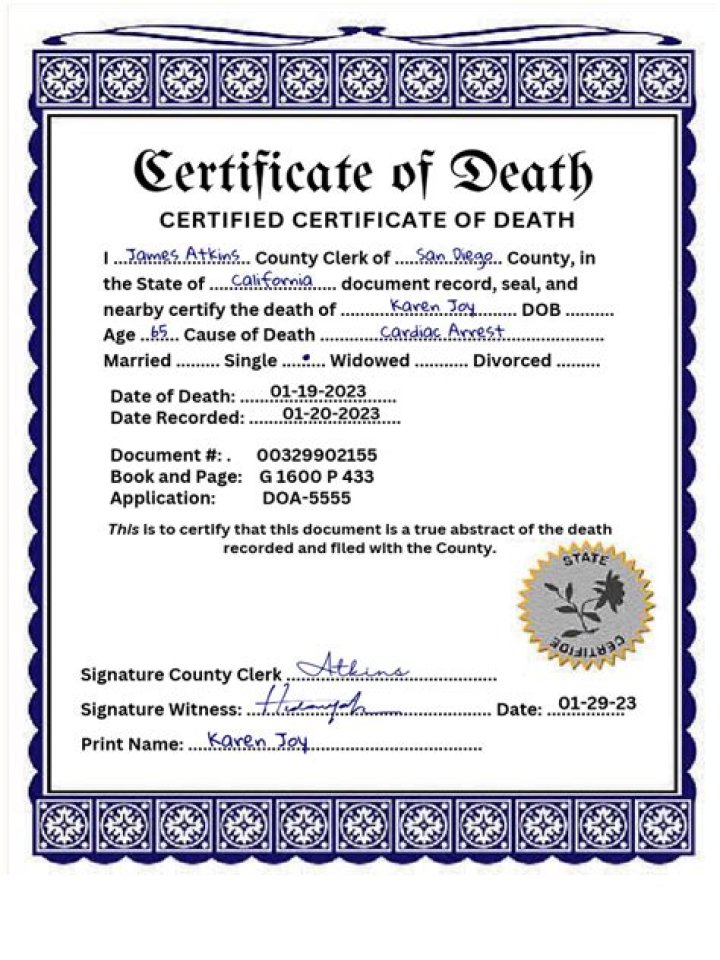 Death Cause And Family Details ·
